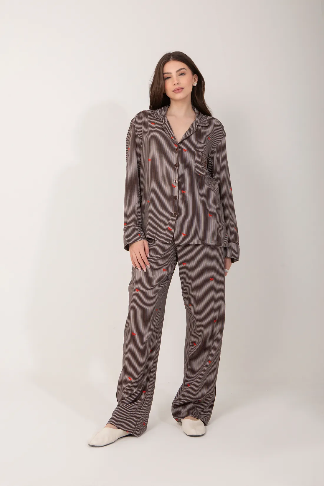 Pijama Helena, Marrom com cavalos